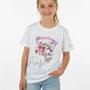Gildan White Happiness Graphic Tee for Kids